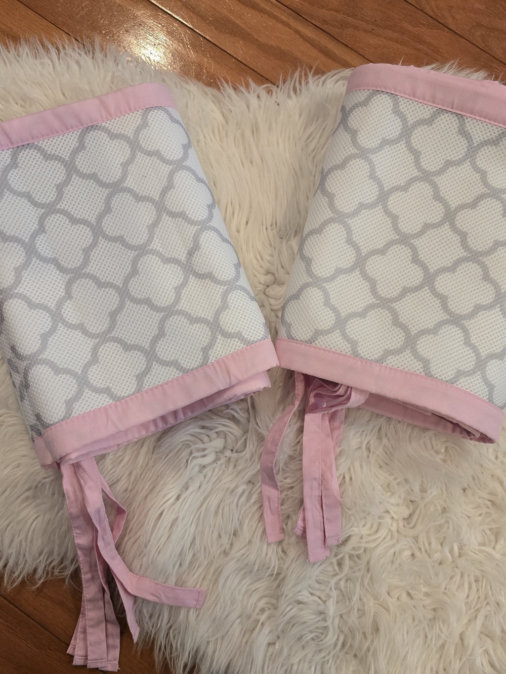 Pink & Grey Pattern Baby Linens